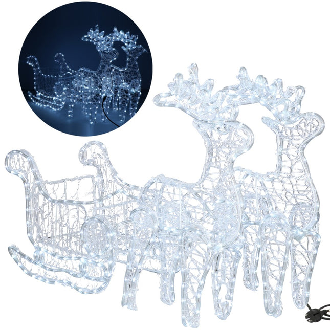 Rendier Met Slee | 480 LED Lampjes | Koel Wit