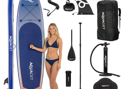 SUP Board - Opblaasbaar Paddle Board - Met Tas - Met Zitje -Inclusief Accessoires - Complete Set - Max. 220KG - 350x83,5cm - Meerkleurig