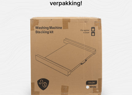 Muntel® Tussenstuk Wasmachine Droger - Stapelkit Wasmachine Droger - Universeel - Uitschuifbare werkblad - Wit