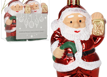 Kersthanger | Kerstman | Kerstboomhanger | Wit | Glitters | Kunststof | 8 cm | 2  Stuks