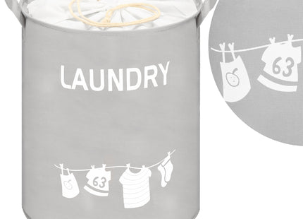 Wasmand - Opbergmand - Kledingmand - Organizer - Handvatten - Laundry  - Grijs - Wit