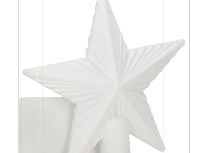 Kerstboom Piek | Ster | 21 cm | Wit | Glitter
