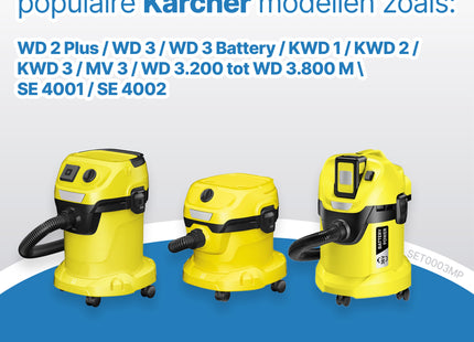 SQOON® Stofzuigerzakken + Filter Servicekit Geschikt voor Kärcher WD2 Plus & WD3 – 10x KFI357 Stofzuigerzakken + 1x Filter KFI 3310