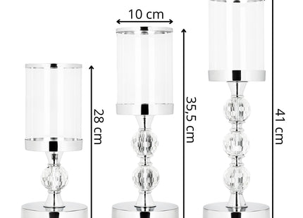 Kandelaars | Zilver | Metaal | Kunststof |  Set Van 3 | 28/35,5/41