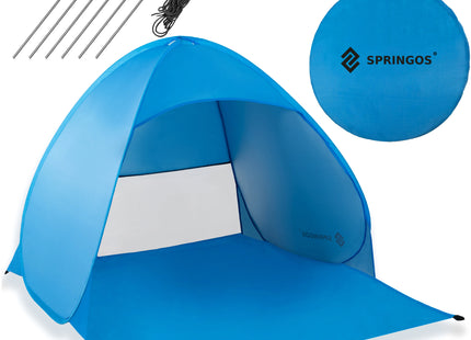 Strandtent | Pop-Up Strandtent | UV Filter | Inclusief Draagtas | 160 X 140 X 110 CM | Blauw