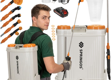Drukspuit - Elektrische - Accu - Onkruidbestrijding - Regelbare Sproeikop - 16 Liter