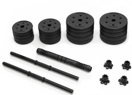 Dumbellset - 30 KG - Halter Verlengstuk - Verstelbaar - Complete Set - Thuis Sporten - Zwart