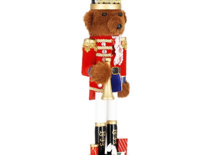 Notenkraker Kerst | Houten Beer | Kerstversiering | Multicolor | 38 cm