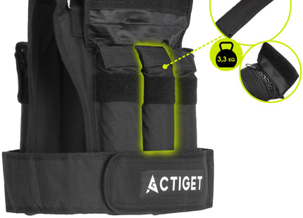 Gewichtsvest - Verzwaard Vest - Trainingsvest - Crossfittvest - Reflectie - Hardlopen / Cardio - Verstelbaar - 20 Kg - Zwart