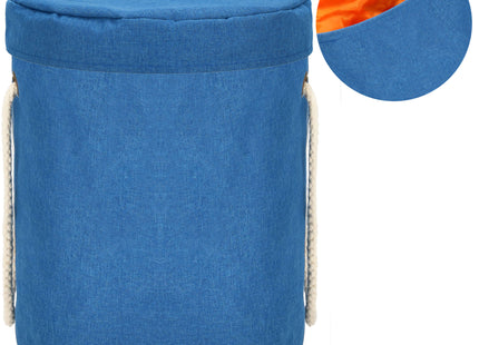Opbergmand - Speelgoedmand - Kledingmand - Organizer - Deksel - Handvatten - Blauw