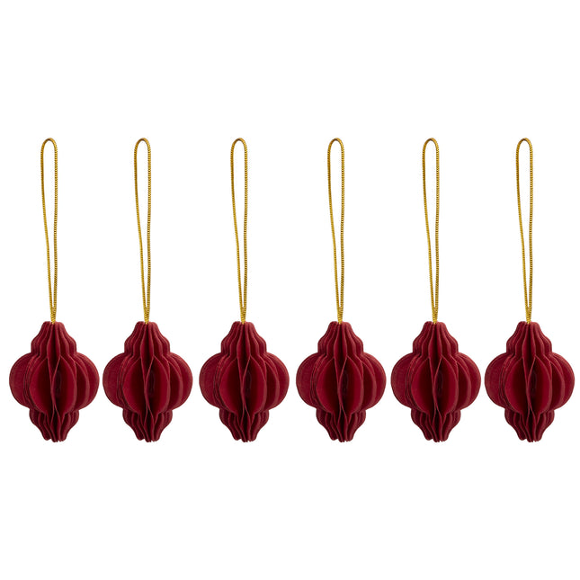 Kersthanger | Opvouwbaar | Bordeauxrood  | 4 cm | 6 Stuk
