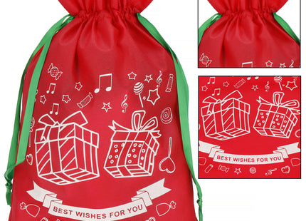 Kerstzak | Cadeautas | Rood/Wit/Groen