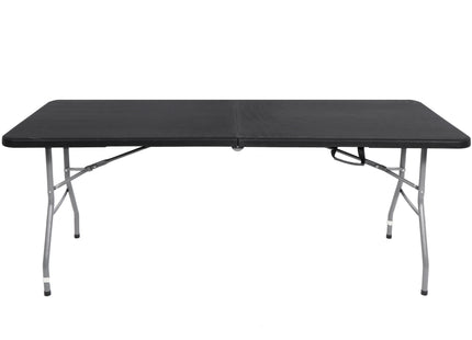 Klaptafel | Vouwtafel | Kampeertafel | Inklapbaar | Draagbaar | 180 x 75 cm | Zwart/Grijs