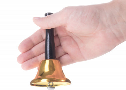 Kerstman Bel | 12 cm | Zwart/Goud