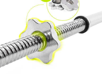 Actiget®  Curlstang | Halterstang | Barbell | Chroomstaal | Verbogen | 120 cm | 25 mm | 2 Klemmen