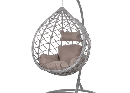 Hangstoel | Egg Hangstoel | XXL 125 cm | Inclusief Standaard & Kussen | Grijs