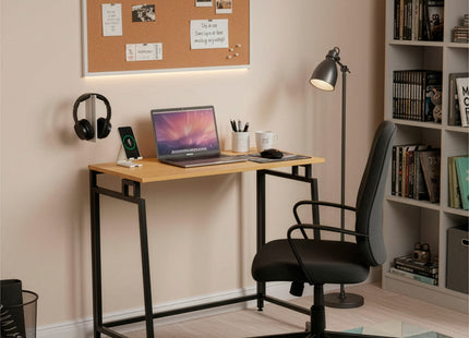 Bureau – Werkbureau – Computer Bureau – Bureautafel – Opklapbaar – 80 X 75 X 40 CM – 30 Kg - industriële - Zwart/Bruin