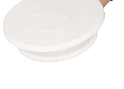 Taartschaal | Draaibaar | Kunststof | 28 Cm | Wit