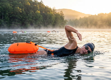 Zwemboei - Voor Openwaterzwemmen - Zwemveiligheidsboei - Incl. drybag /Saferswimmer/Safe swimmer/ 35 Liter / Reddingsfluitje - Oranje