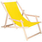Ligbed | Strandstoel | Ligstoel | Verstelbaar | Arm Leuning | Beukenhout | Handgemaakt | Geel