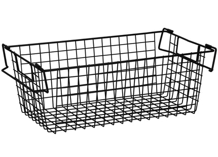 Metalen Opbergmand - Rechthoekig - Zwart - 41x17x15 cm