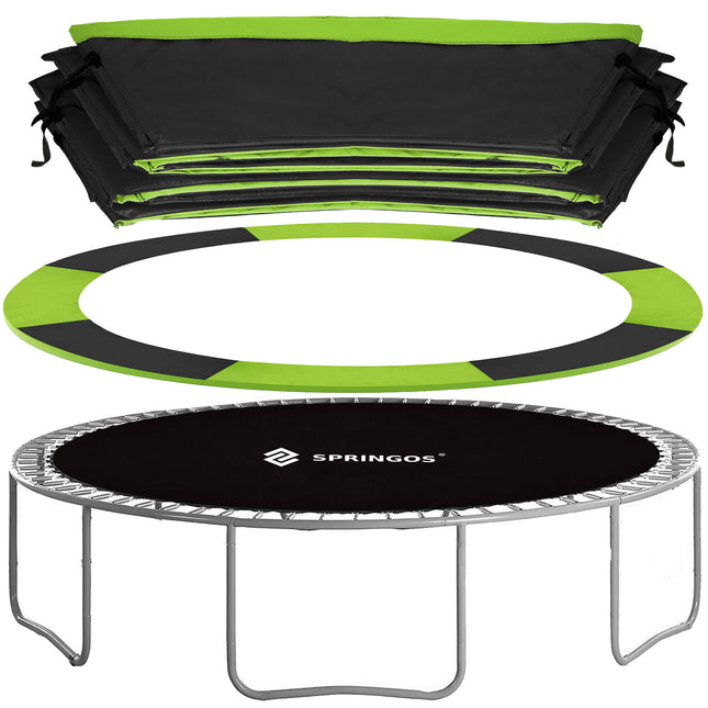 Trampoline Rand | Ø 305 cm | Beschermrand Trampoline | Rond | Groen/Zwart