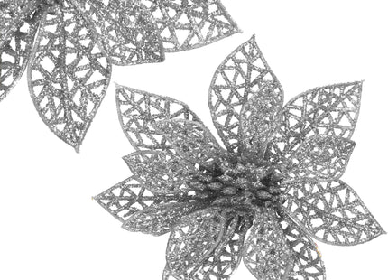 Kerstboomhanger | Met Clip | Ster van Bethlehem | Zilver Glitter | 13 Cm