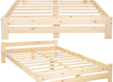 Tweepersoonsbed - Met Lattenbodem - Massief - Naturel -  200x160 CM
