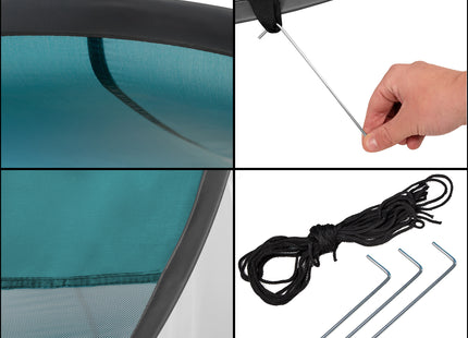 Strandtent | Pop-Up Strandtent | UV Filter | Inclusief Draagtas | Polyester | 190 x 120 x 100 cm | Turquoise | Grijs | Wit