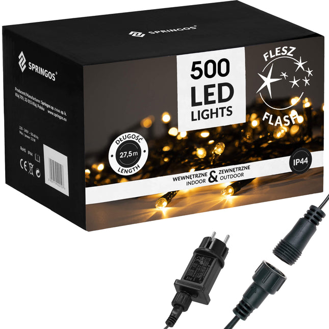 Kerstverlichting | 27,5 m | 500 LED | Warm Wit + Koud Witte Flits