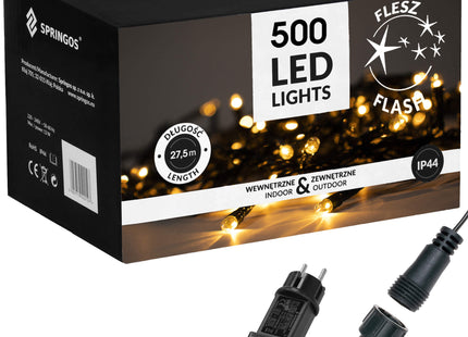 Kerstverlichting | 27,5 m | 500 LED | Warm Wit + Koud Witte Flits