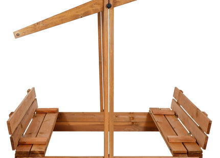 Zandbak - Met Deksel - Met Bank - Inclusief Gronddoek - Met Dak  - Geïmpregneerd - 120 x 120 CM