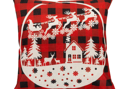 Sierkussenhoes | Kussenhoes | Kussensloop | Woonaccessoires | 40 x 40 cm | 4 Stuks | Kerstpatronen