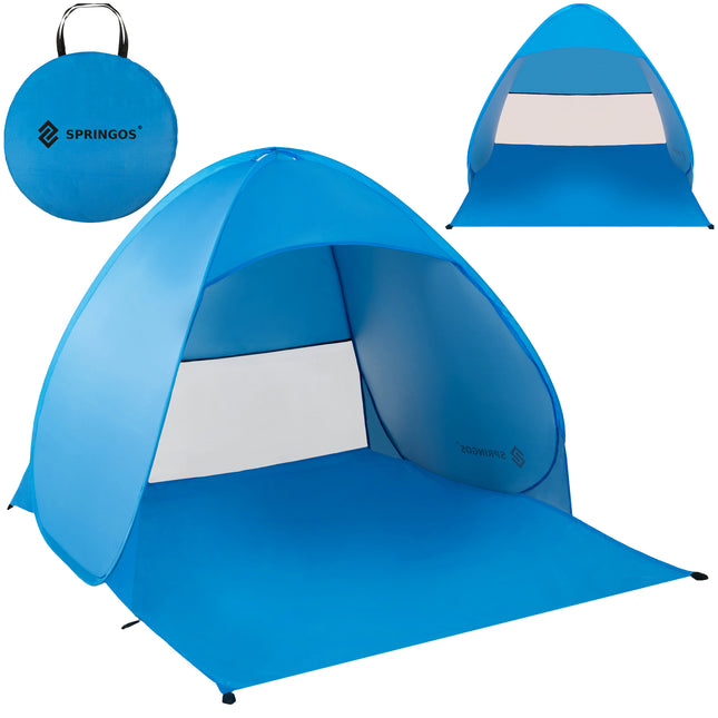 Strandtent | Pop-Up Strandtent | UV Filter | Inclusief Draagtas | 160 X 140 X 110 CM | Blauw