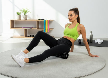 Foamroller | Foam Roller | Medium Hardheid | Triggerpoints | 33 cm | Zwart