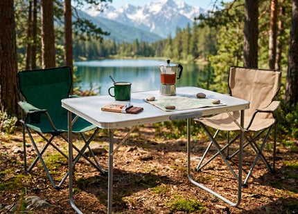 Campingtafel - Vouwtafel - Inklapbaar - Opvouwbaar - 90x60x70 cm - Wit