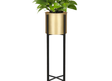Staande Plantenbak | Plantenbakken | Metaal Zwart/Goud | 66 cm