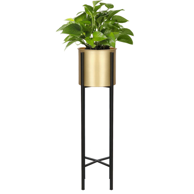 Staande Plantenbak | Plantenbakken | Metaal Zwart/Goud | 66 cm