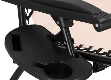 Tuinstoel | Ligstoel | Opvouwbaar | Verstelbaar | Ergonomische Hoofdsteun | Crème