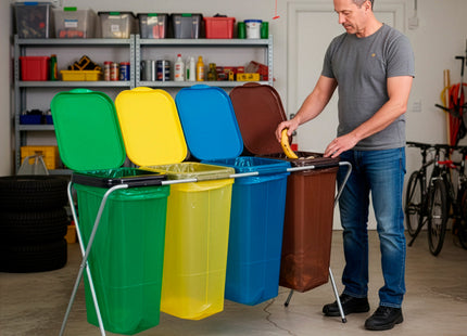 Vuilniszakkenhouder - Frame voor Afvalzakken - Standaard - 4 delen - Meerkleurig - 30 Kg
