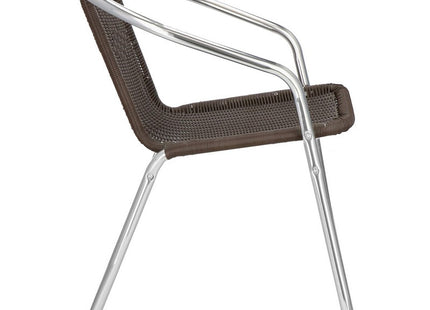 Tuinstoel | Terrasstoelen | Stapelbaar | Textileen | Bruintinten/Chroom