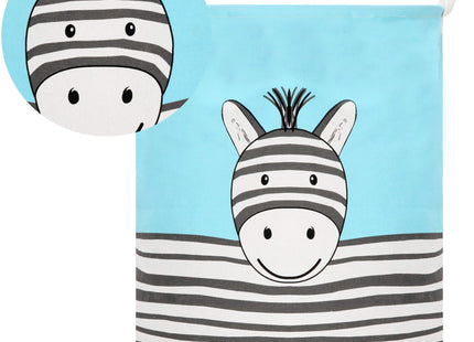 Opbergmand - Speelgoedmand - Kledingmand - Organizer - Handvatten - Zebra - Blauw -Zwart - Wit