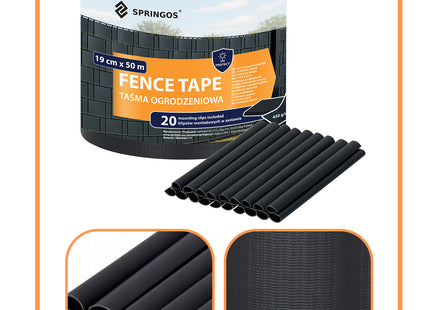 Vlechtband | Privacyfolie | Vlechtband Voor Tuinafsluiting | PVC | 50 m | 450 g/m² | 19 Cm | Antraciet
