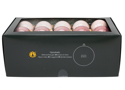 Kerstballen Glas | 30 Stuks | Mix | Glas |  Glans | Roze