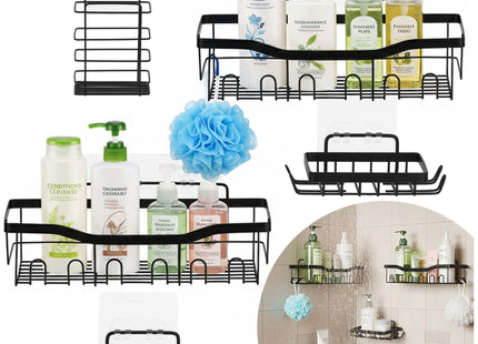 Doucherekken - Badkamerplanken - RVS - Zwart - Driehoekig - 3 Kg - 5 Stuks