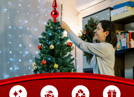 Kerstboom Piek | Glas | 24,5 cm | Glanzend | Rood