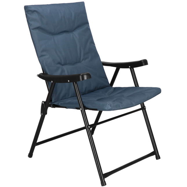 Tuinstoel | Visstoel | Opvouwbaar | Blauw | Metaal | Polyester