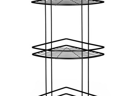 Doucherek - Badkamerplank - Hoekplank - RVS - Zwart - Driehoekig - 9 Kg