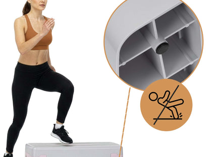 Aerobic Stepper | Verstelbaar | Grijs/Roze | 350 KG