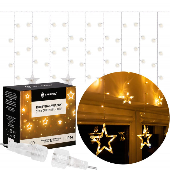 Sterrengordijn | 2 m | 138 LED | Warm Wit | Koppelbaar